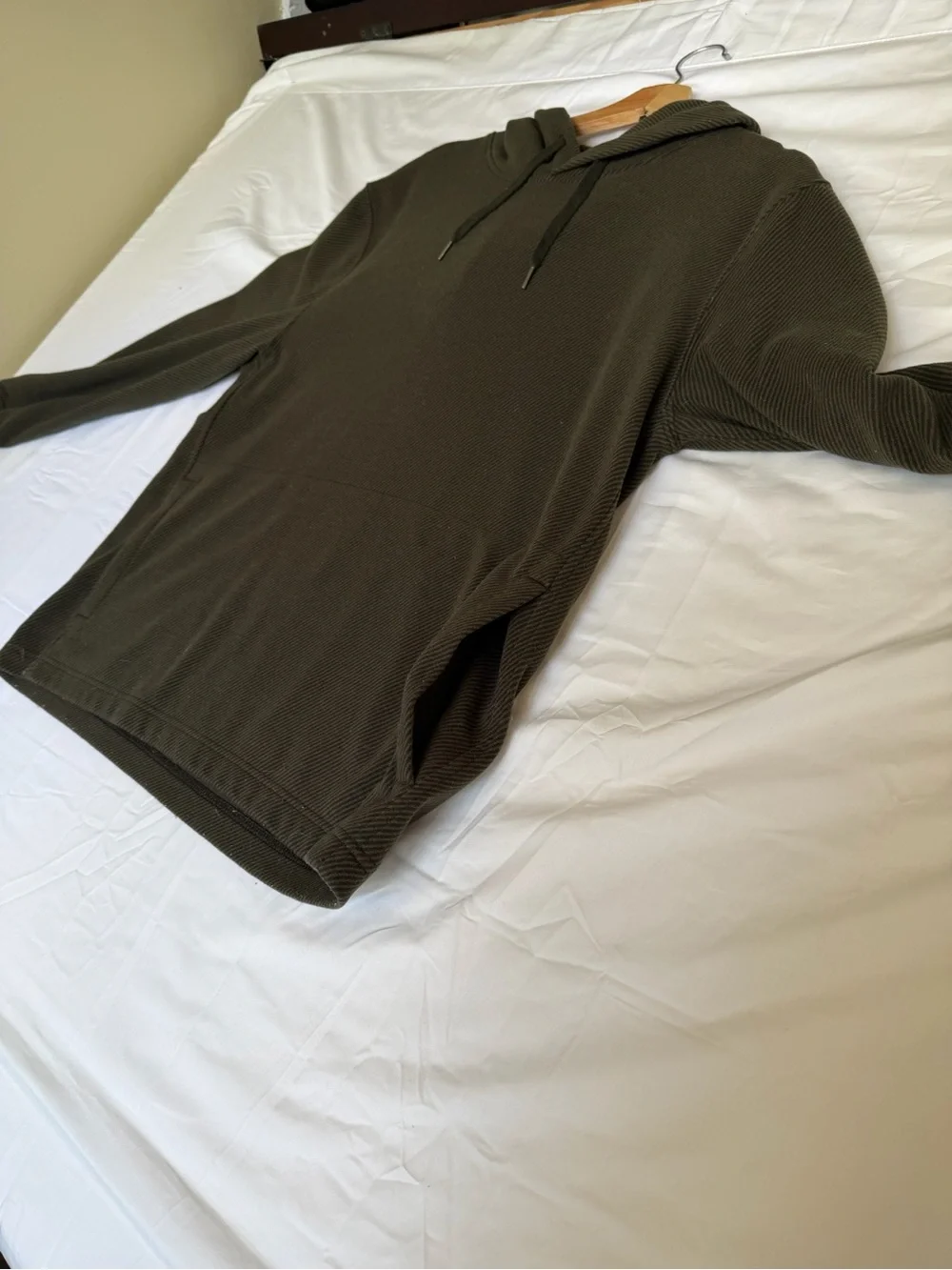 J. Crew Olive Ribbed Hooded Pullover